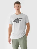 Koszulki męskie - T-shirt męski z nadrukiem 4F 4FWMM00TTSHM1844-27M Szary - miniaturka - grafika 1