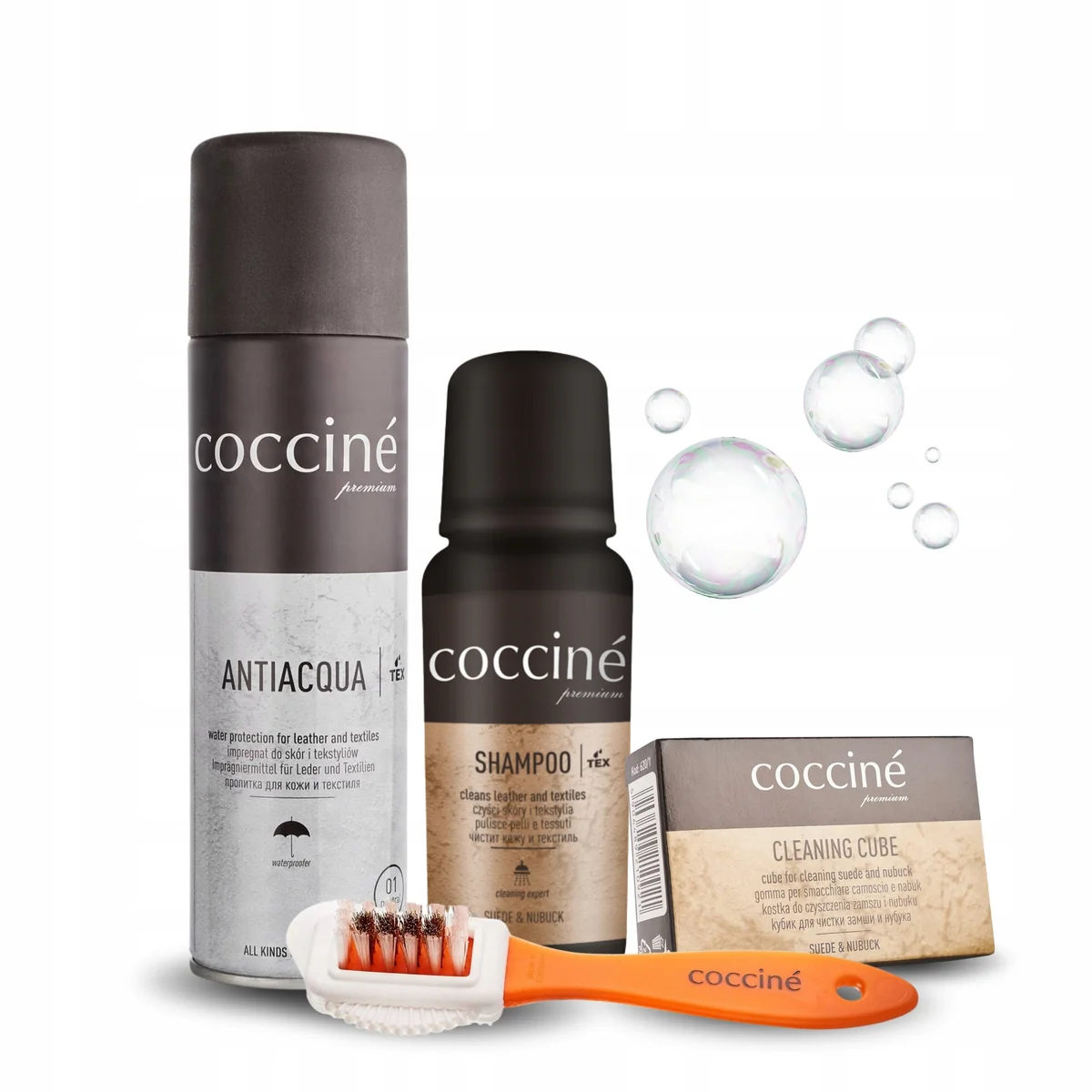 Coccine Shampoo do Czyszczenia Butów Zamszu z Gumką Szczotką i Impregnatem