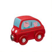 Samochody i pojazdy dla dzieci - Drewniany mini pojazd Peppa, czerwone auto - miniaturka - grafika 1