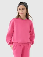 Bluzy dla dziewczynek - 4F Bluza dresowa nierozpinana bez kaptura dziewczęca - różowa 152 (11-12 lat) - miniaturka - grafika 1