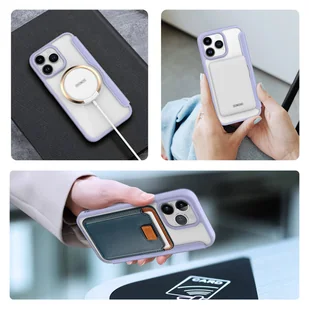 Etui iPhone 15 Pro Max magnetyczny pokrowiec MagSafe z klapką Dux Ducis Skin X Pro - fioletowe - Etui i futerały do telefonów - miniaturka - grafika 10