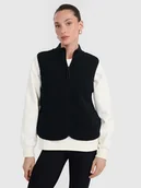 Kurtki damskie - 4F Bezrękawnik sherpa damski - czarny S - miniaturka - grafika 1