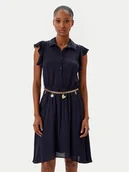 Sukienki - Fracomina Sukienka codzienna FR25SD1011W77401 Granatowy Regular Fit - miniaturka - grafika 1