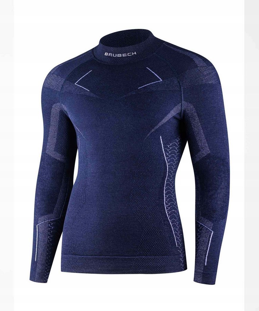 Męska Koszulka termoaktywna Brubeck Extreme Wool Merino LS1666 - Granatowy