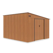 Altany ogrodowe - Domek narzędziowy JASPER 279x321cm Oak Brown, metalowy, z podwójnymi drzwiami, wentylowany, schowek na sprzęt ogrodowy i narzędzia Hardmaister - miniaturka - grafika 1