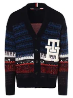 Swetry męskie - Tommy Hilfiger Kardigan męski Mężczyźni Bawełna niebieski|czerwony|biały|wielokolorowy wzorzysty, XL - miniaturka - grafika 1