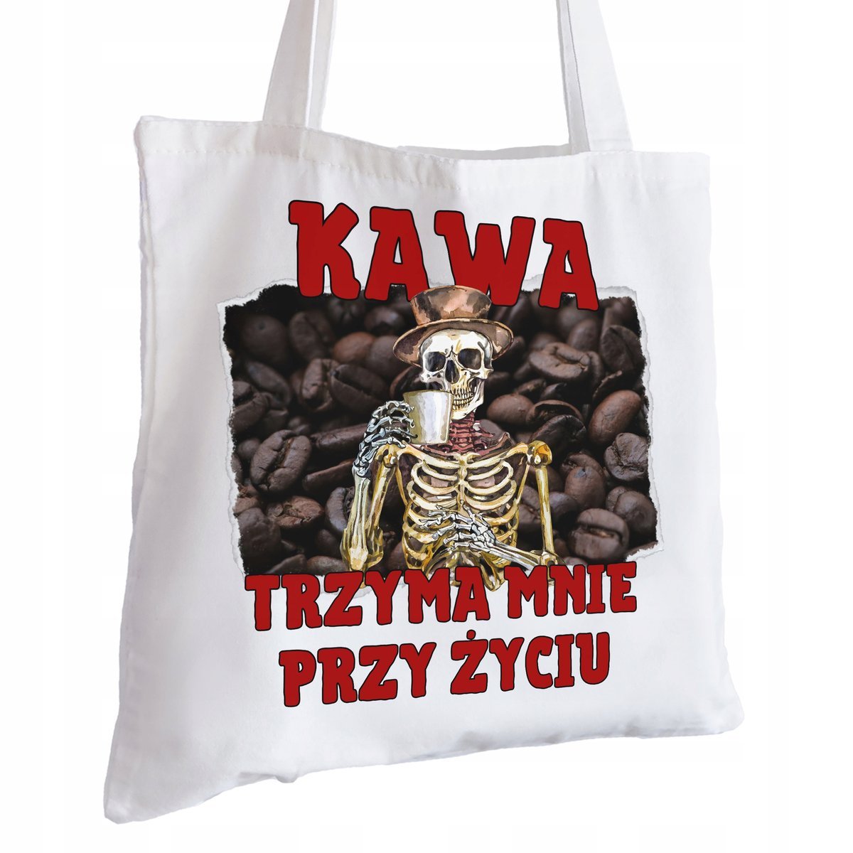Torba Bawełniana biała dla Baristy Na Prezent ekologiczna Trwały Nadruk
