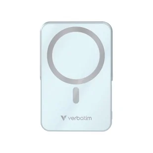 Verbatim, powerbank z ładowaniem bezprzewodowym, 5V, ładowanie telefonu, 32266, 10 000mAh, Mocowanie magnetyczne, Niebieska - Powerbanki - miniaturka - grafika 1