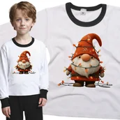 Piżamy dla dziewczynek - Piżama dziecięca Świąteczny Krasnal Gnom Lampki Choinkowe Święta 110/116 - VoloDonum - miniaturka - grafika 1