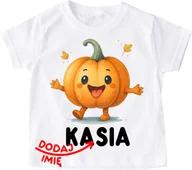 Koszulki dla dziewczynek - Koszulka dla dziecka z dynią i imieniem - wzór dynia67 z imieniem - miniaturka - grafika 1