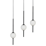 Lampy sufitowe - Lampa wisząca LED metalowa 3-punktowa czarna SHANNON - miniaturka - grafika 1