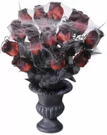 Halloween - Wazon z czerwonymi różami i pajęczyną - 35 cm - miniaturka - grafika 1
