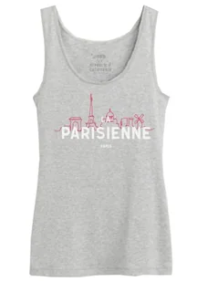 Republic Of California"La Parisienne Parisienne Paris" WOREPCZTK033 Damski tank top, Melange Grey, Rozmiar S, Szary Melange, S - Koszulki i topy damskie - miniaturka - grafika 1