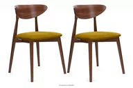 Krzesła - Krzesła drewniane orzech żółty welur 2szt RABI Konsimo - miniaturka - grafika 1