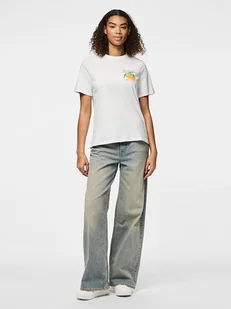 Pieces Koszulka "Summer" w kolorze białym - Koszulki i topy damskie - miniaturka - grafika 1