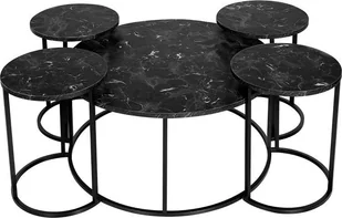 Szchara STOLIK KAWOWY ZESTAW STOLIKÓW 4+1 DO SALONU nowoczesny okrągły loft - Ławy i stoliki kawowe - miniaturka - grafika 1