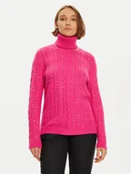 Swetry damskie - LOLA CASADEMUNT Golf LF2411017 Różowy Regular Fit - miniaturka - grafika 1