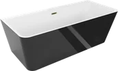 Wanny - Mexen Volta wanna wolnostojąca przyścienna 170 x 75 cm, biała/czarna, przelew złoty - 51131707575-50 - miniaturka - grafika 1