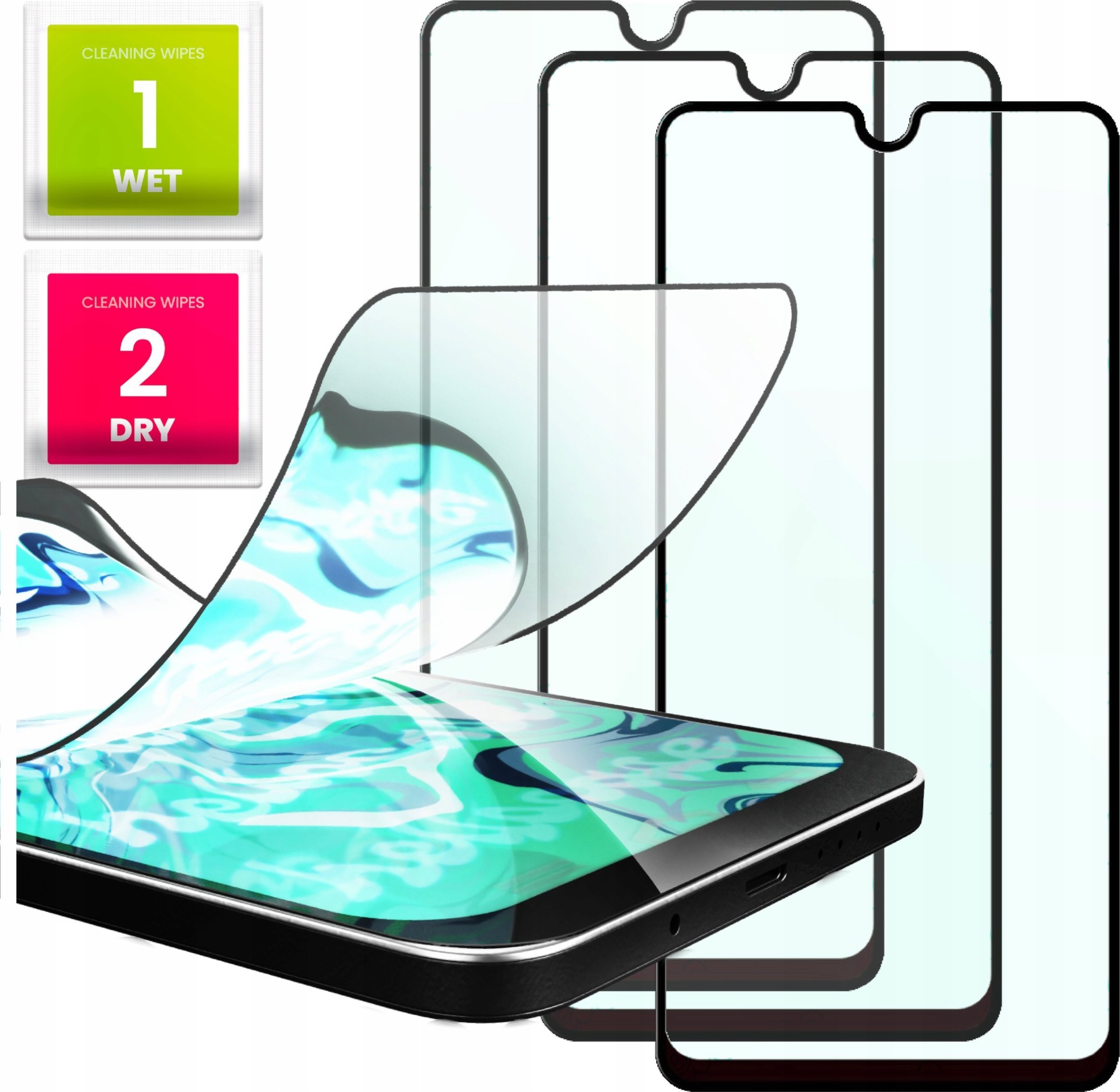 Hello Case 3x Szkło Hybrydowe do Vivo Y76 szybka 9H, 5D, ochronne, na cały ekran