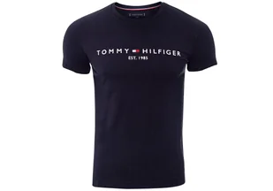 TOMMY HILFIGER KOSZULKA T-SHIRT CORE TOMMY LOGO TEE NAVY MW0MW11465 403 XS - Koszulki męskie - miniaturka - grafika 1