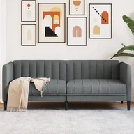 Sofy i kanapy - Sofa 2-osobowa, ciemnoszara, tapicerowana tkaniną - miniaturka - grafika 1
