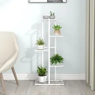 Donice - vidaXL 5-poziomowy stojak na kwiaty, 43x22x98 cm, biały, metalowy - miniaturka - grafika 1