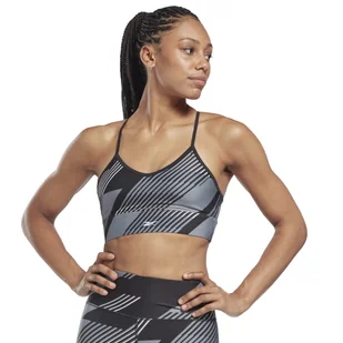 Damski Stanik sportowy REEBOK WOR TRAIN AOP BRA HT4932 – Czarny - Biustonosze - miniaturka - grafika 1