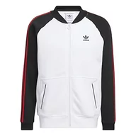 Kurtki męskie - adidas Męska kurtka SST Fleece Tt, biało-czarna, M - miniaturka - grafika 1