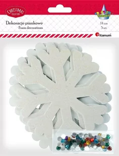 TITANUM Śnieżynka z pianki 14cm 5szt - Pasmanteria - miniaturka - grafika 3