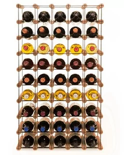Regał Na Wino Stojak Na 45 Butelek Szklanych/ Pet — Rw-8/ 5X9 — Brązowy Brązowy Metal + Drewno Rw-8-5X9-45_O_Br / Wamar-Sosenka - Stojaki na wino - miniaturka - grafika 1