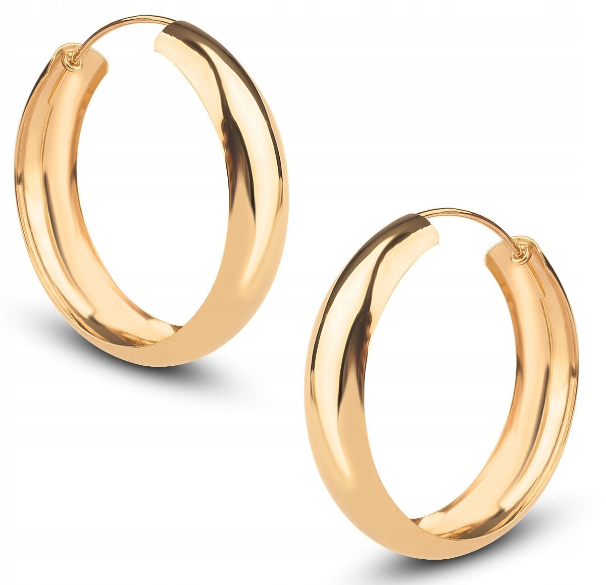 ZŁOTE KOLCZYKI KLASYCZNE KÓŁKA KOŁA 30MM 585