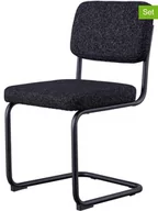 Krzesła - Deco Lorrie Krzesła (2 szt.) w kolorze antracytowo-czarnym - miniaturka - grafika 1