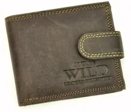 Portfele - Portfel Męski Skórzany ALWAYS WILD Skóra Licowa Mały Poziomy Z Zapięciem RFID N0035L-CHM/8731 BRĄZOWY 10,5 x 9 x 2 [cm] - miniaturka - grafika 1