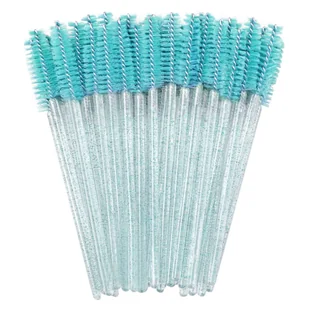Szczoteczka Spiralka - do Rzęs i Brwi, 50 szt. - kolor turkusowy - Sztuczne rzęsy i akcesoria - miniaturka - grafika 1