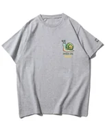 Koszulki i topy damskie - Koszulka oversize Ślimaczy Luz Śmieszne Zwierzęta Szara L - miniaturka - grafika 1