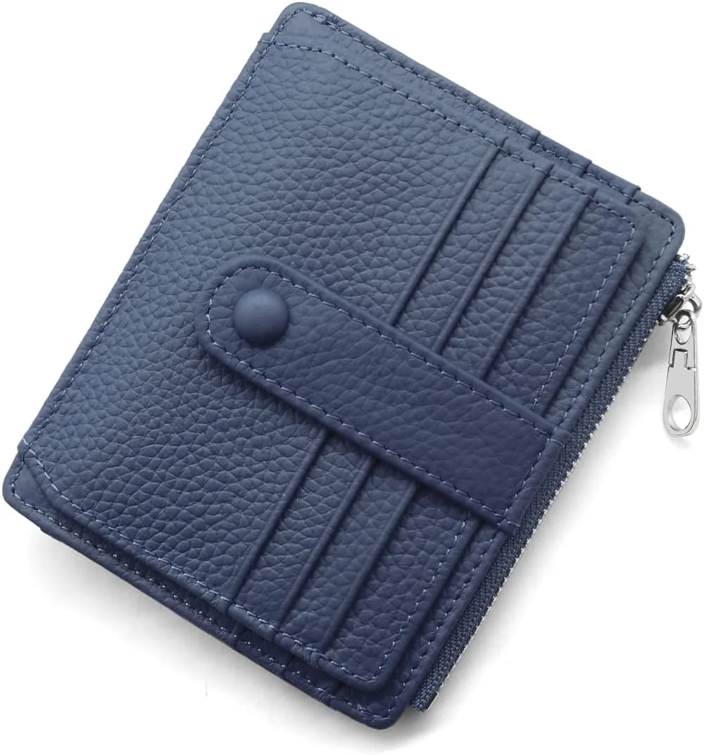 PORTFEL 11.5X9X1.5 CM SKÓRZANY SLIM NIEBIESKI RFID