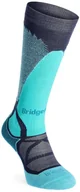 Skarpety termoaktywne - Skarpety narciarskie damskie Bridgedale Ski Mid Merino E Pattern - dark denim/aqua 35 - 37 - miniaturka - grafika 1