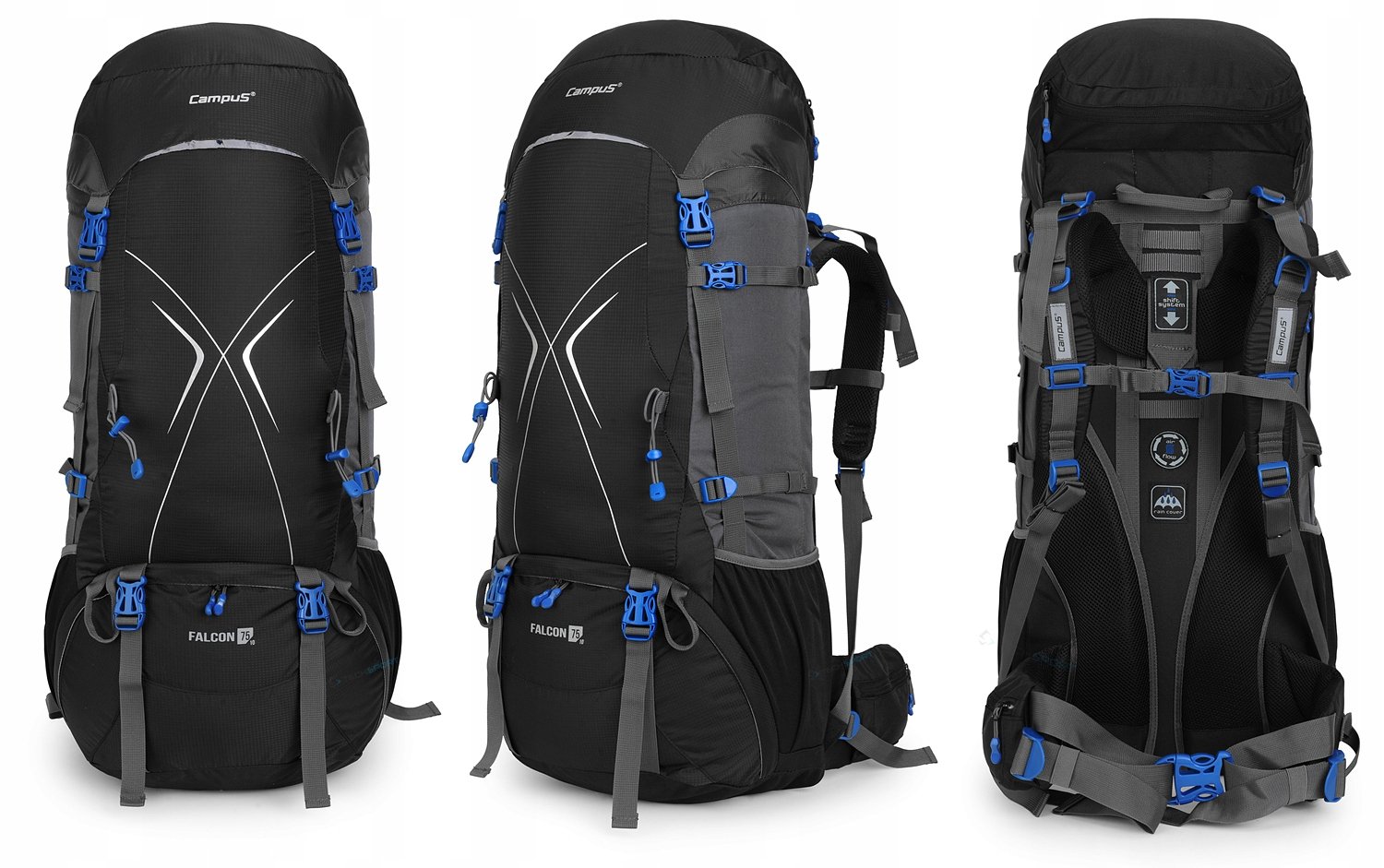 Plecak Turystyczny Campus Falcon 75L Wentylowany Pojemny