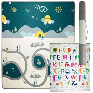 MATA EDUKACYJNA PIANKOWA DLA DZIECI DWUSTRONNA XPE 180x150 GRUBA 1CM - Maty edukacyjne - miniaturka - grafika 1
