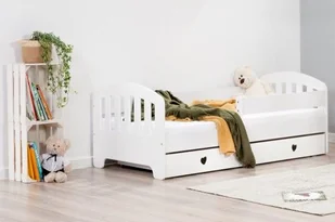 Lelu Design Łóżko 140x70cm Sweet Armadillo z szuflada serduszka kolor biały - Łóżka dla dzieci i młodzieży - miniaturka - grafika 1