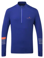 Bluzy sportowe męskie - RONHILL Bluza biegowa męska AFTERHOURS 1/2 ZIP cobalt/flame - miniaturka - grafika 1