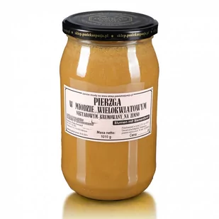 PIERZGA W MIODZIE WIELOKWIATOWYM 1010g, surowy, nierozgrzewany, 100 lat tradycji, zdrowy - Miód - miniaturka - grafika 1