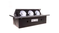 Gniazdka elektryczne - Orno Gniazda wpuszczane w blat 3x230VAC srebrne OR-AE-1335/G - miniaturka - grafika 1