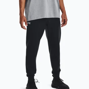 Spodnie męskie Under Armour Rival Fleece Joggers black/white - Sport OUTLET - miniaturka - grafika 1