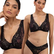 Biustonosze - Biustonosz Alles Truffle Noir braletka czarny z czekoladą - 75F - miniaturka - grafika 1