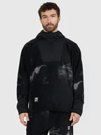 Bluzy męskie - 4F Polar loose z kapturem męski - czarny XL - miniaturka - grafika 1