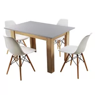 Stoły z krzesłami - Zestaw stół Modern 120 GS i 4 krzesła Milano białe - miniaturka - grafika 1