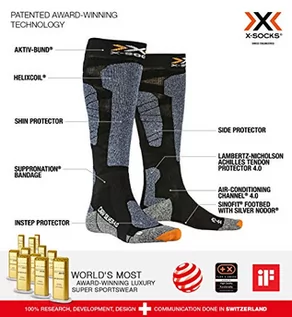 Skarpetki męskie - X-Socks Carve Silver 4.0 skarpety czarny black/Blue melange 42-44 XS-SS47W19U - grafika 1