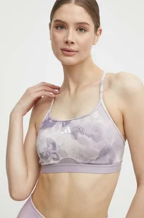 adidas Performance biustonosz sportowy kolor różowy wzorzysty - Bielizna sportowa damska - miniaturka - grafika 1