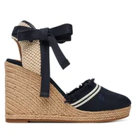 Espadryle damskie - Espadryle Tommy Hilfiger Fringe Canvas High Wedge FW0FW08878 Granatowy - miniaturka - grafika 1